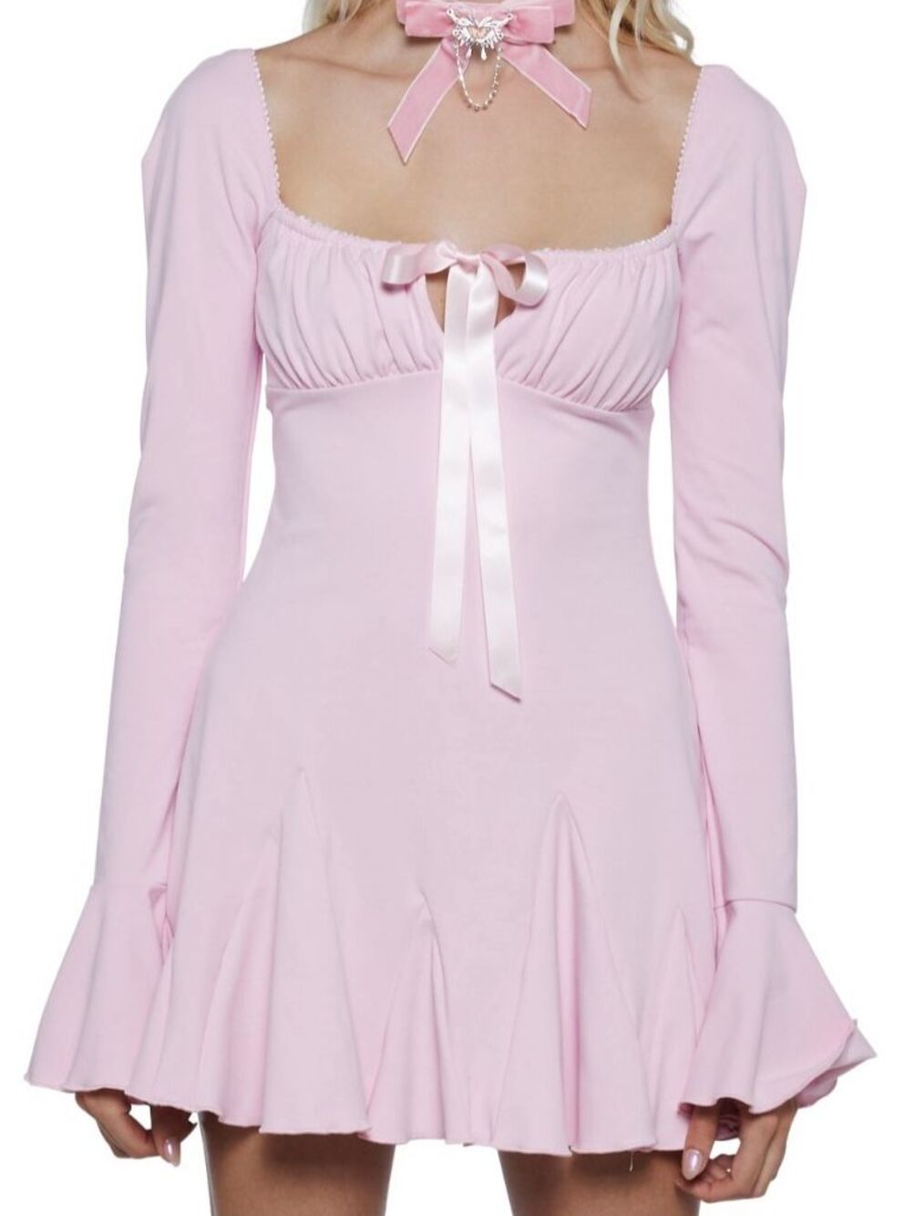 Sugar Thrillz Dolls Kill XS Pink Passion Mini Dress - Kawaii Grunge Babydoll NWT